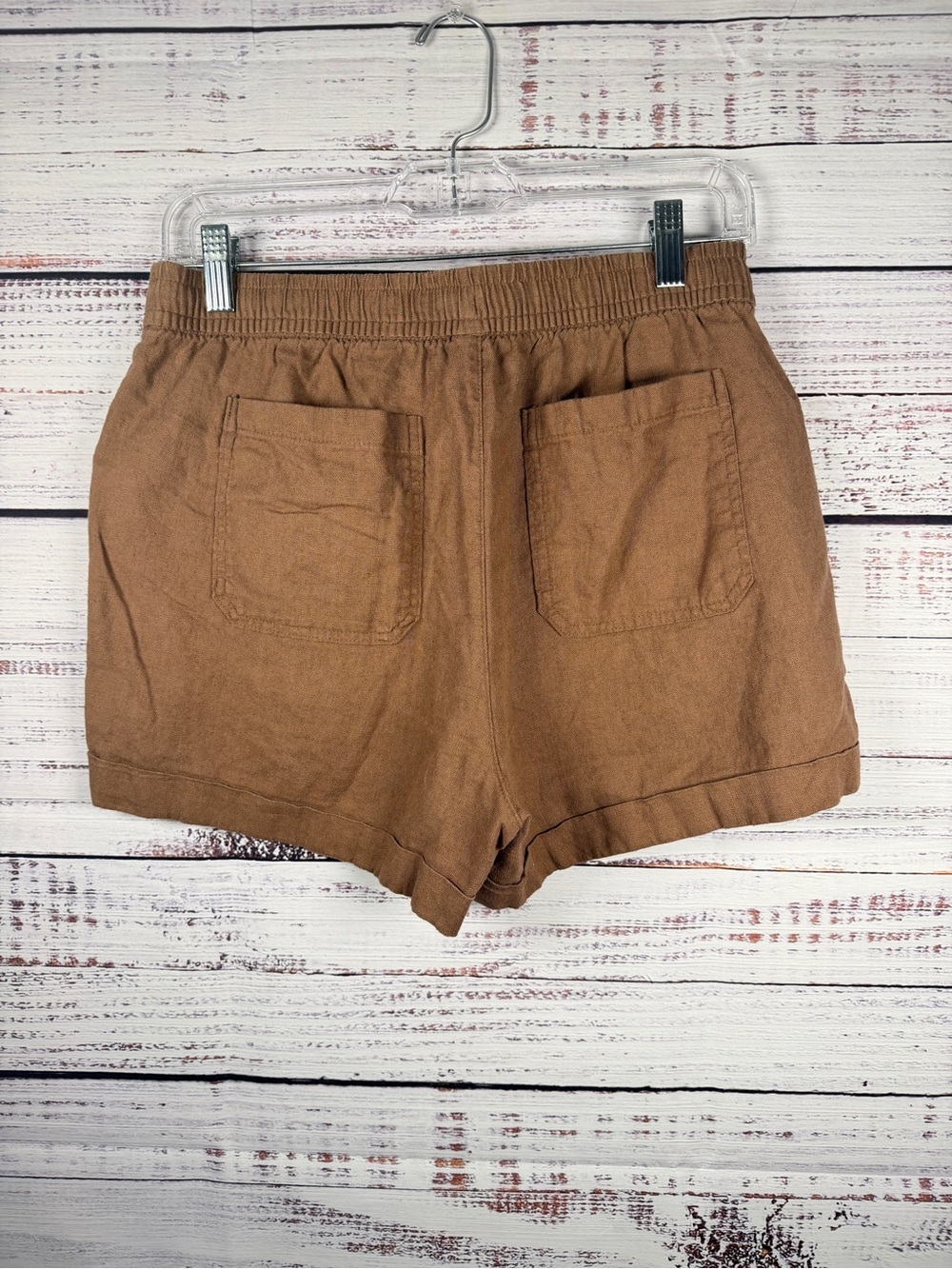 Old Navy High Rise Linen Blend Pull-On Shorts Brown Size Small - Picture 2 of 6